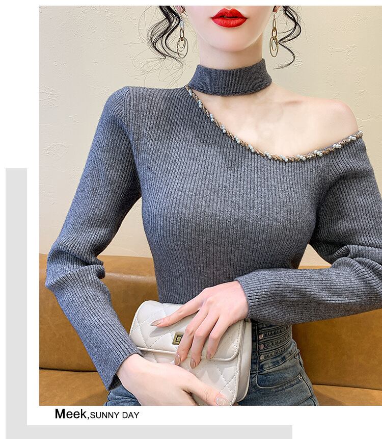 【tops】オフショルダーニットトップス　M27516