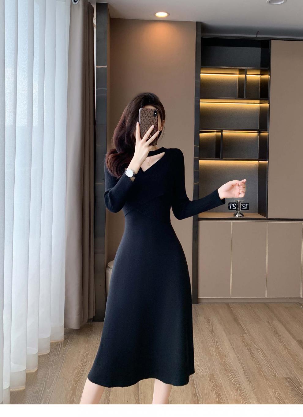 【dress】ホルターネックVネックワンピース　M25693