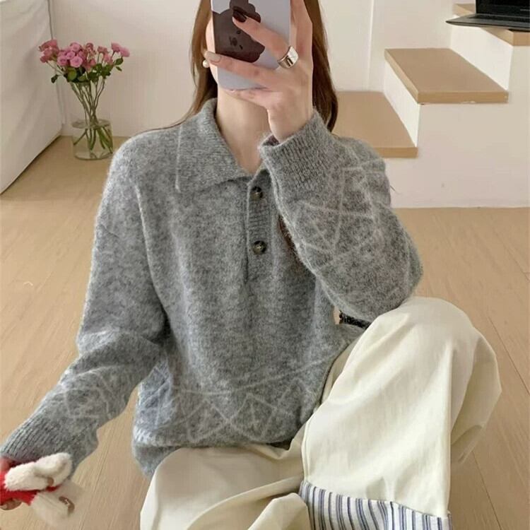 【tops】POLOネックニットセーター　M28807