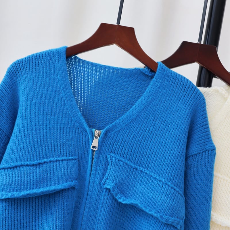 【outer】ファスナーニットカーデ　M28629