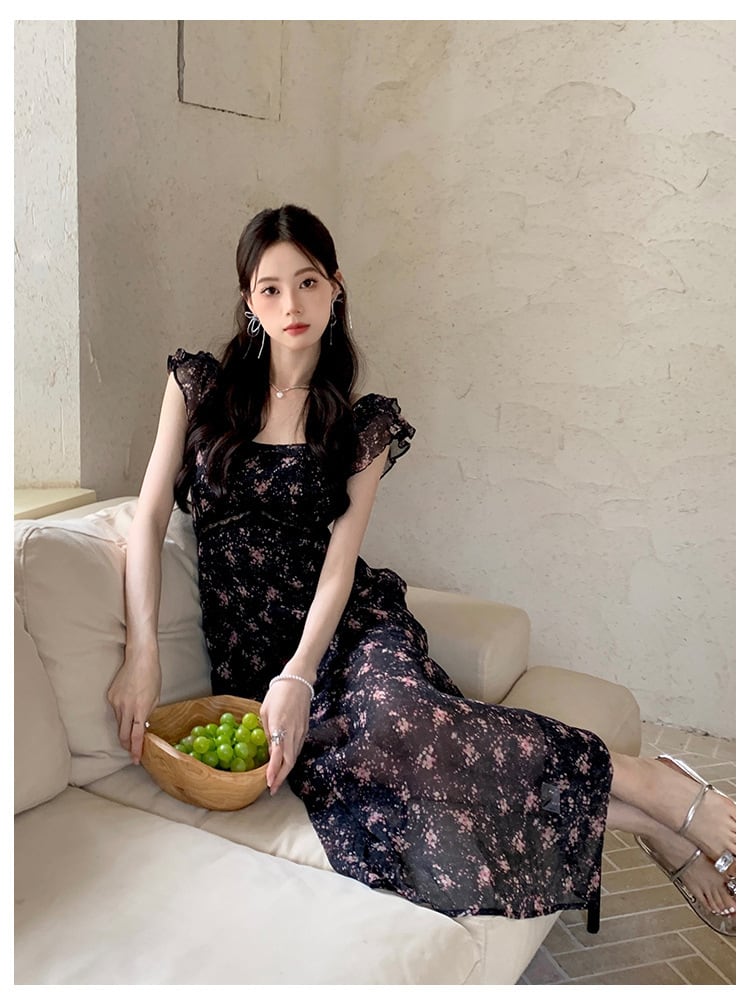 【dress】フリル花柄ワンピース　M25208