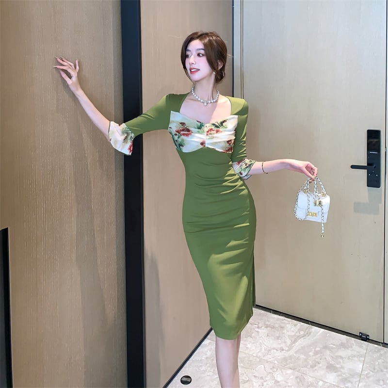 【dress】チュールコンビワンピース　M29489