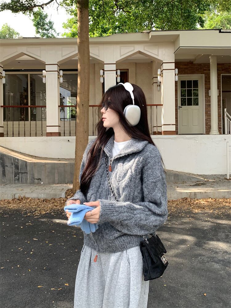 【outer】ファスナーニットカーデ　M27456