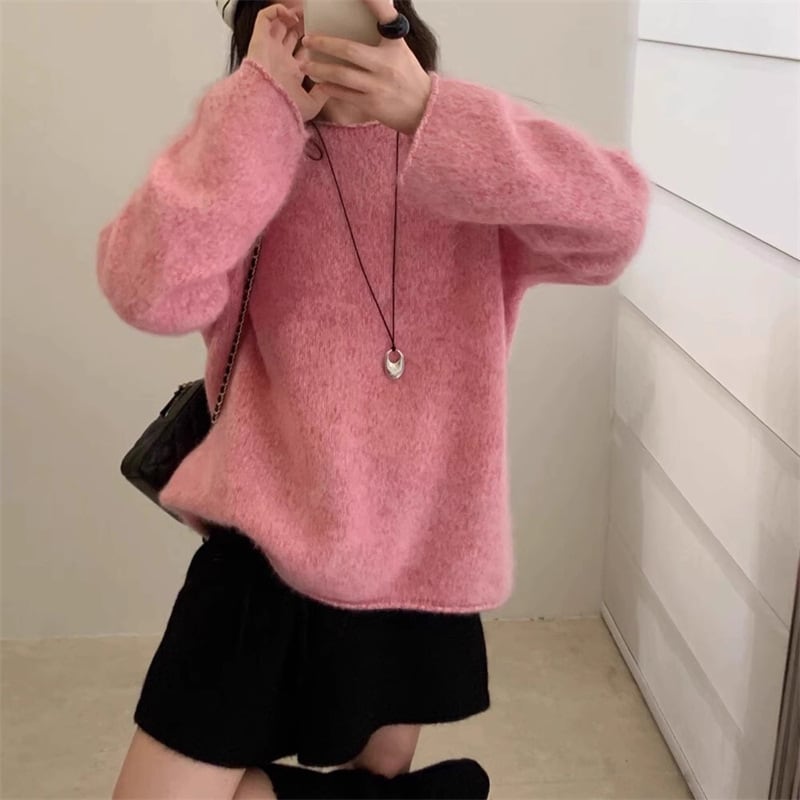 【tops】5色展開ニットトップス Q7158