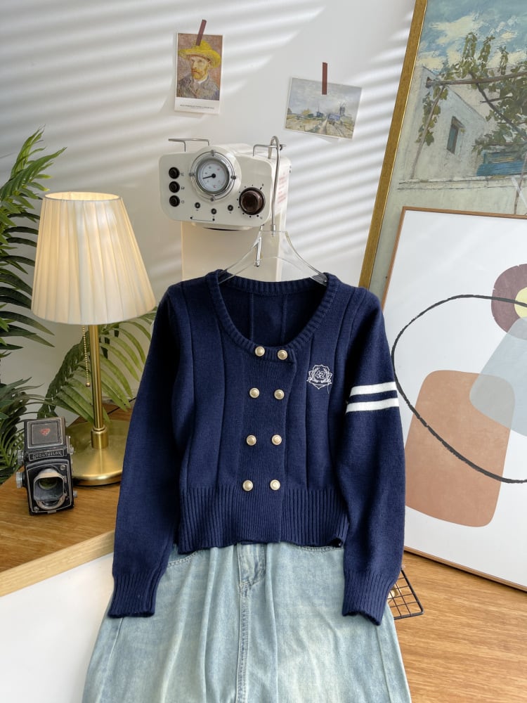 【outer】刺繍ニットカーデ　M25544