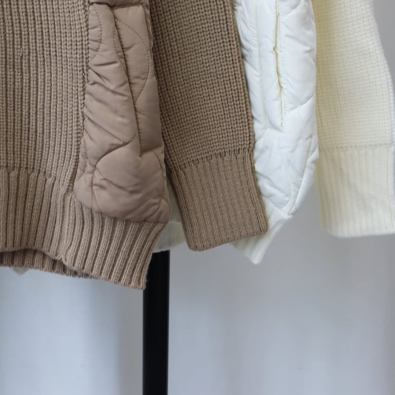 【outer】ファスナー切り替えニットカーデ　M26293