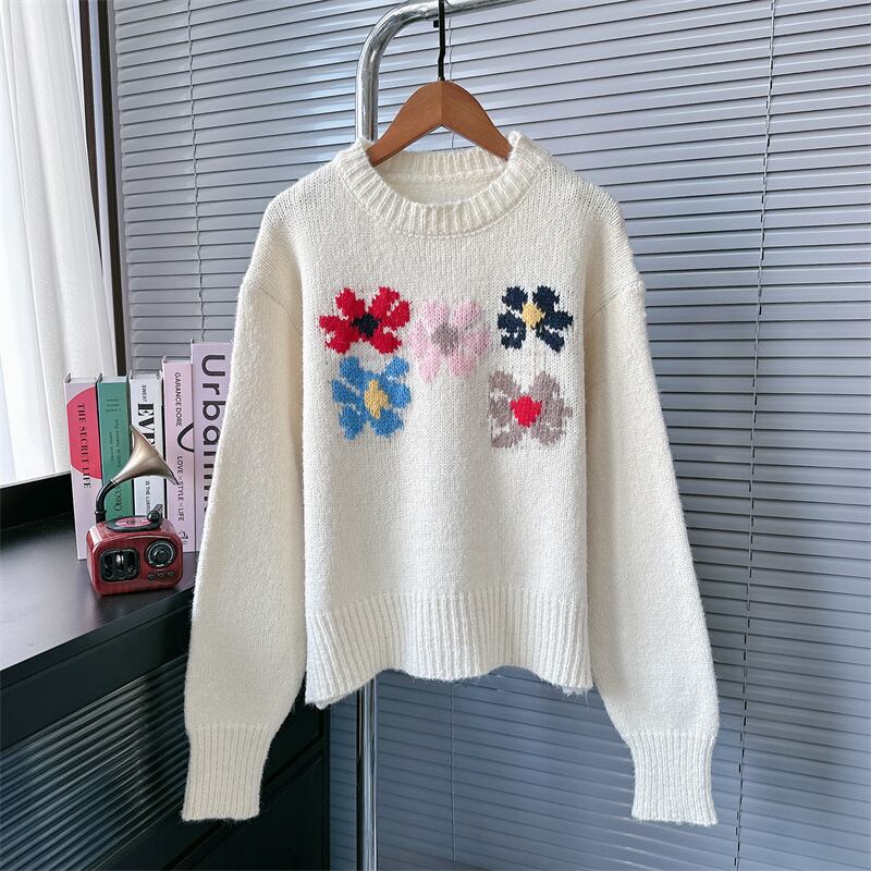 【tops】刺繍ニットセーター　M27205