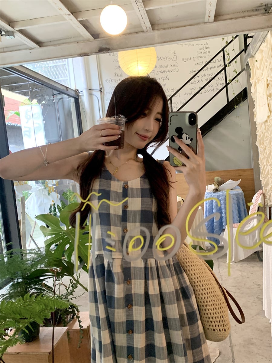 【dress】チェック柄ワンピース　M25144