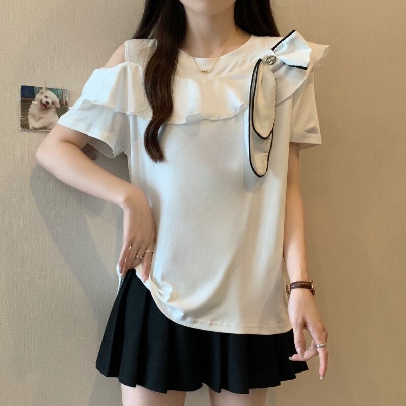 【tops】オフショルダー半袖TシャツG21044