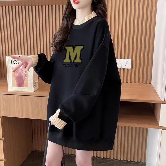 【tops】裹起毛プリントプルオーバー　M28809