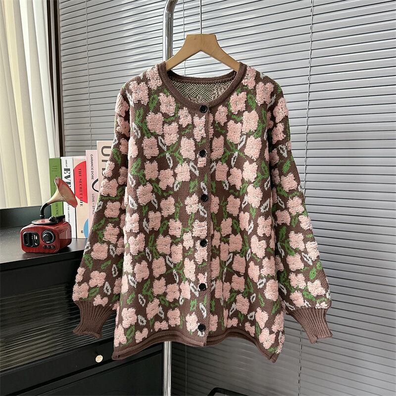 【outer】クルーネックニットカーデ　M18426