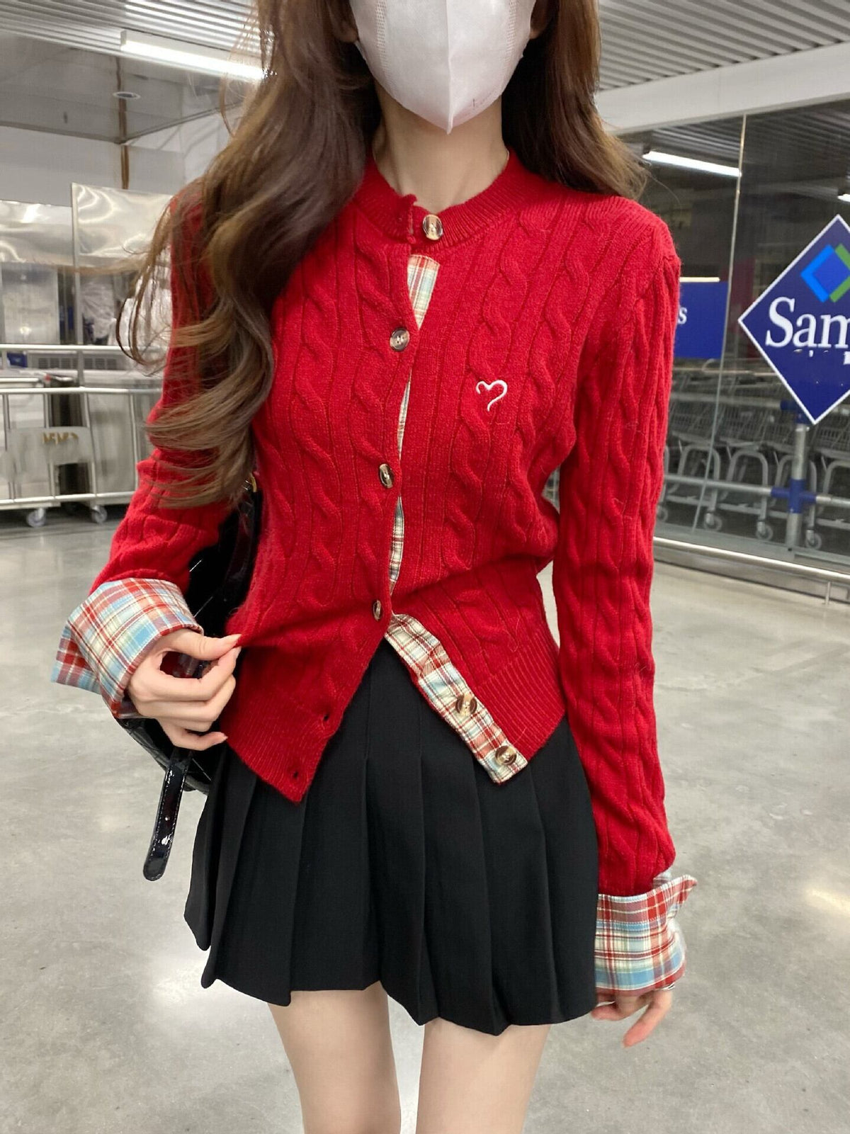 【outer】切り替えニットカーデ　M28383