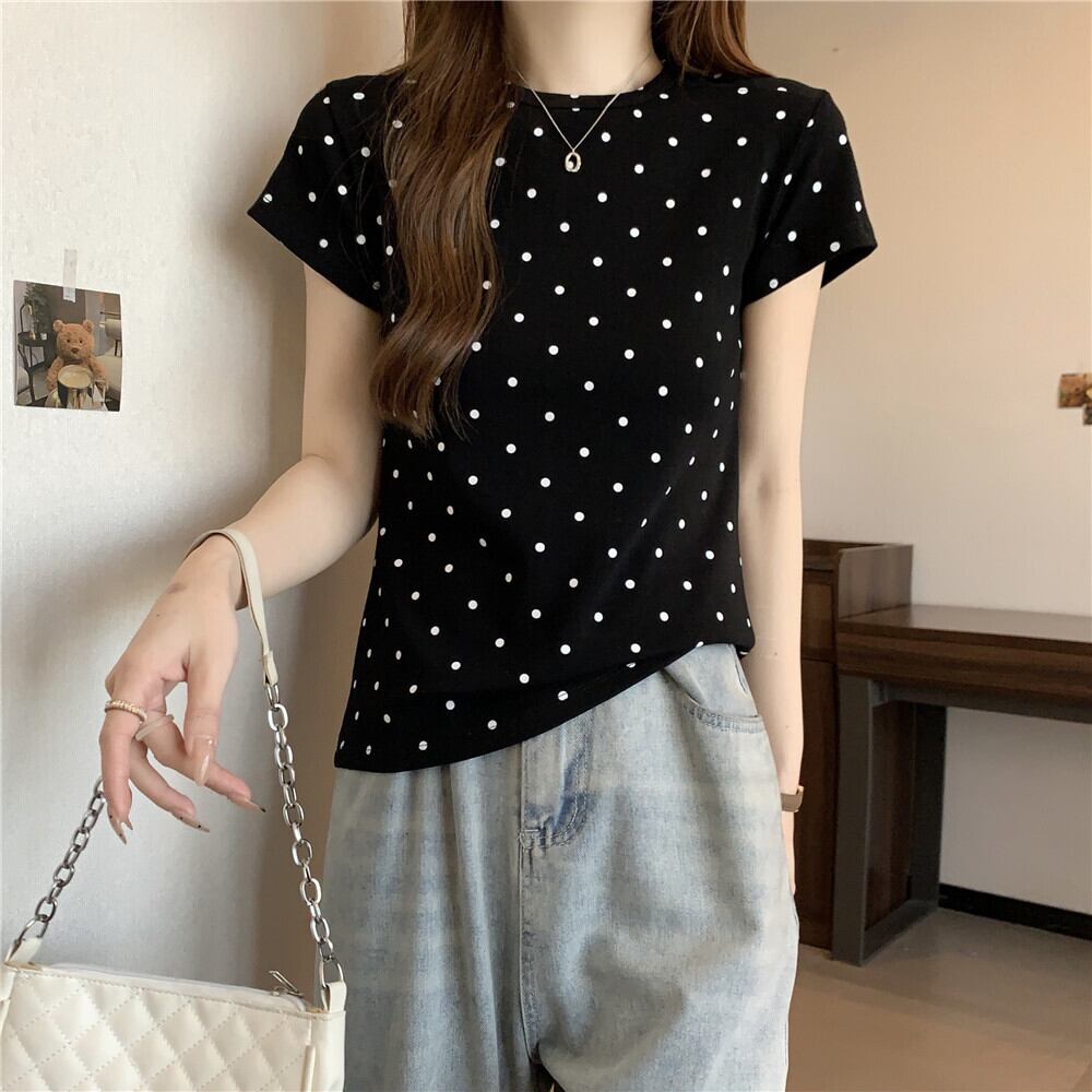 【tops】ドット柄TシャツG20723