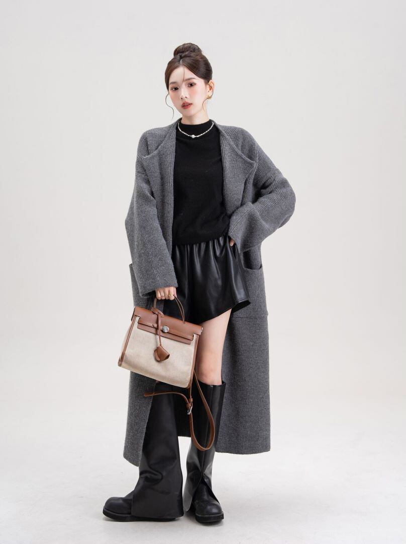 【outer】ロング丈ニットカーデ　M27146