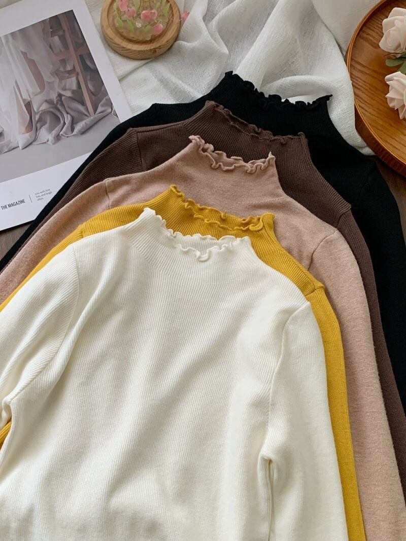 【tops】フリルニットトップス　M27210