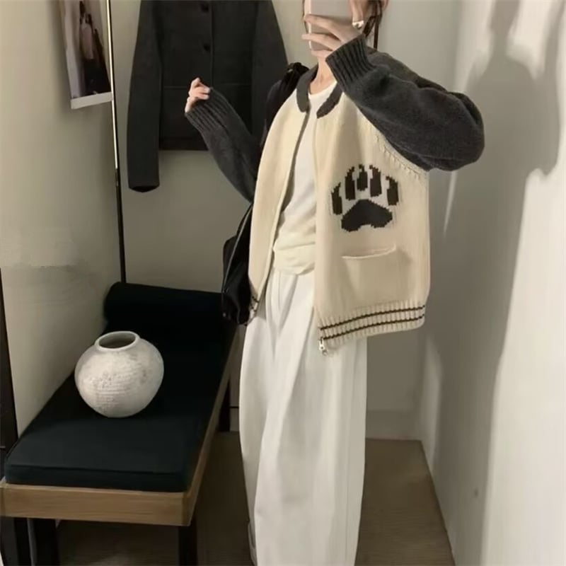 【outer】配色ニットカーデ　M28920