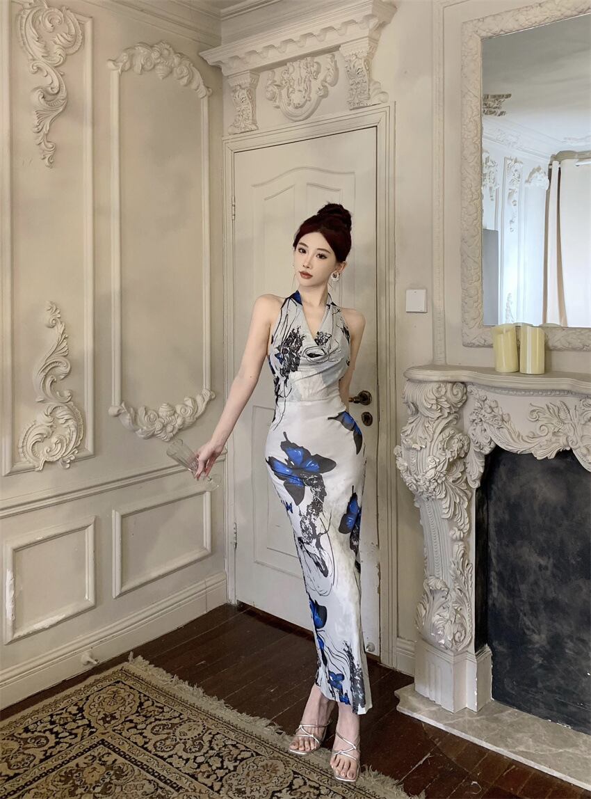 【dress】ホルターネックバックで綺麗ワンピース G21258