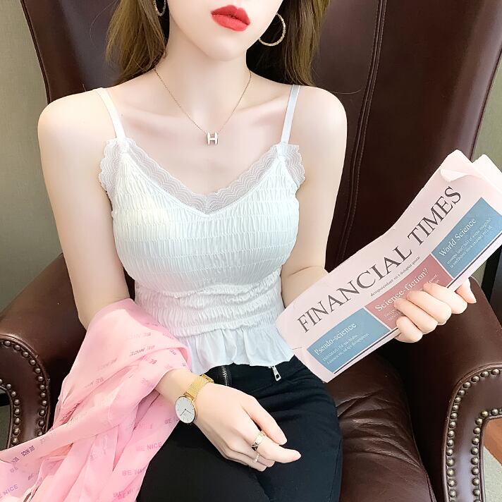 【tops】韓国ファッションおしゃれ可愛いカップ付きインナー楽盛りブラキャミF0192