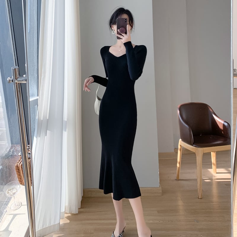 【dress】マーメイドニットワンピース　M28024
