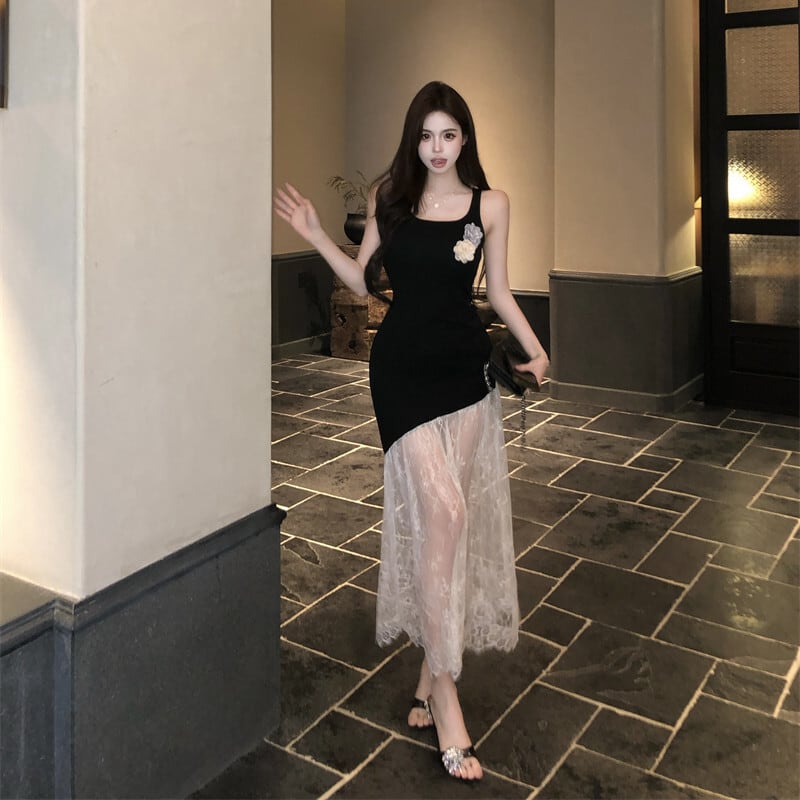 【dress】チュールコンビキャミワンピース　M30179