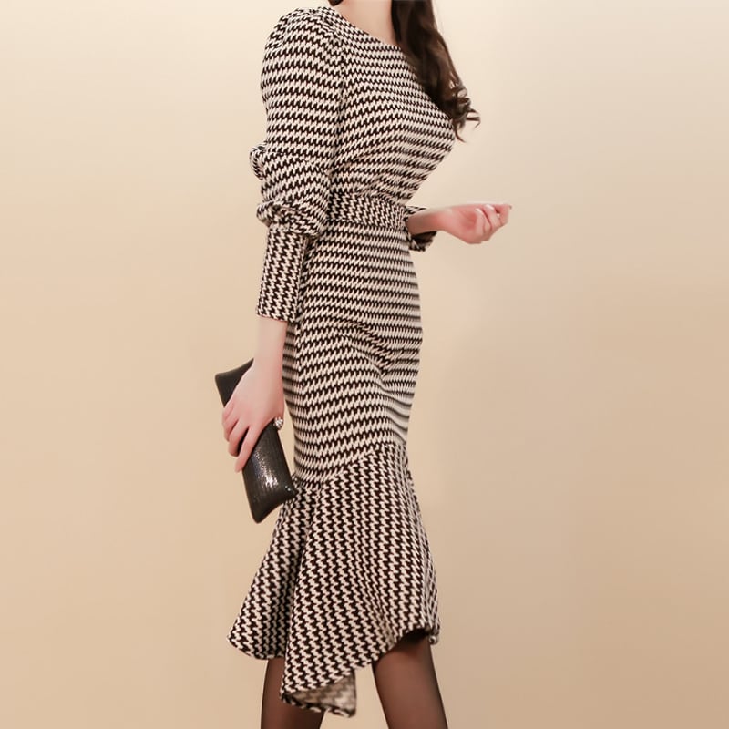 【set】上品な質感!気質満点体型カバートップス+タイトスカートファッション２点セット G2666