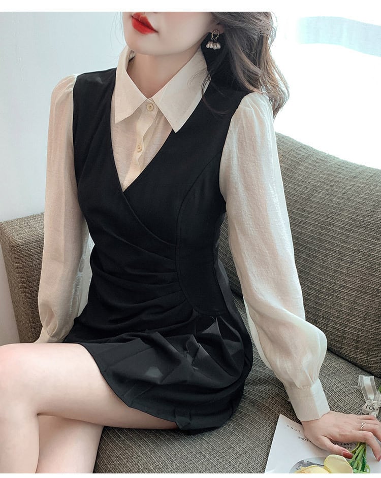 【dress】切り替えシャツワンピース　M25731