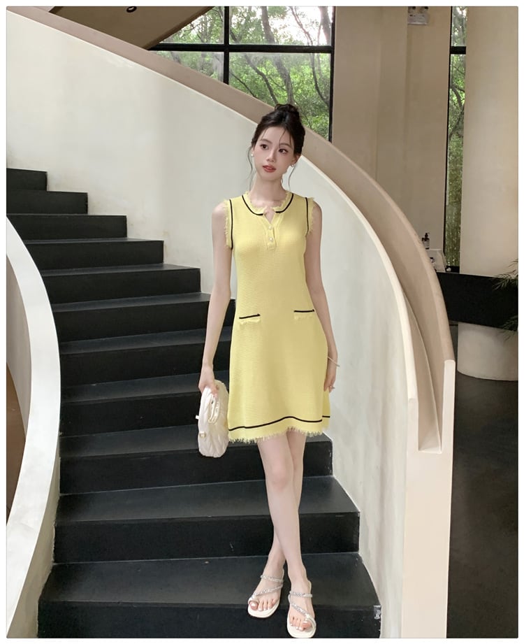 【dress】ノースリーブニットワンピース　M24269