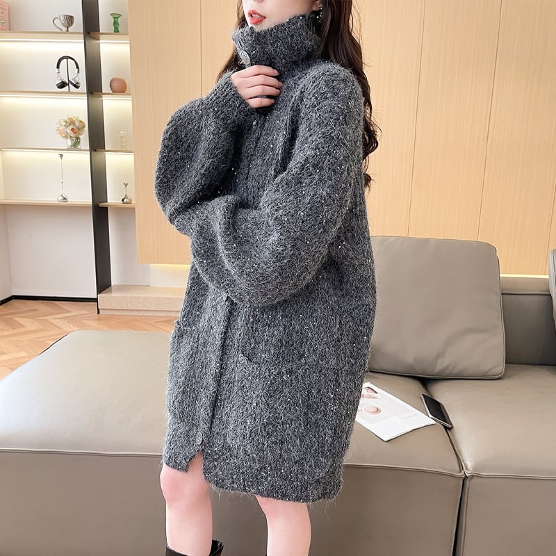 【outer】ロングニットカーディガン Q7191