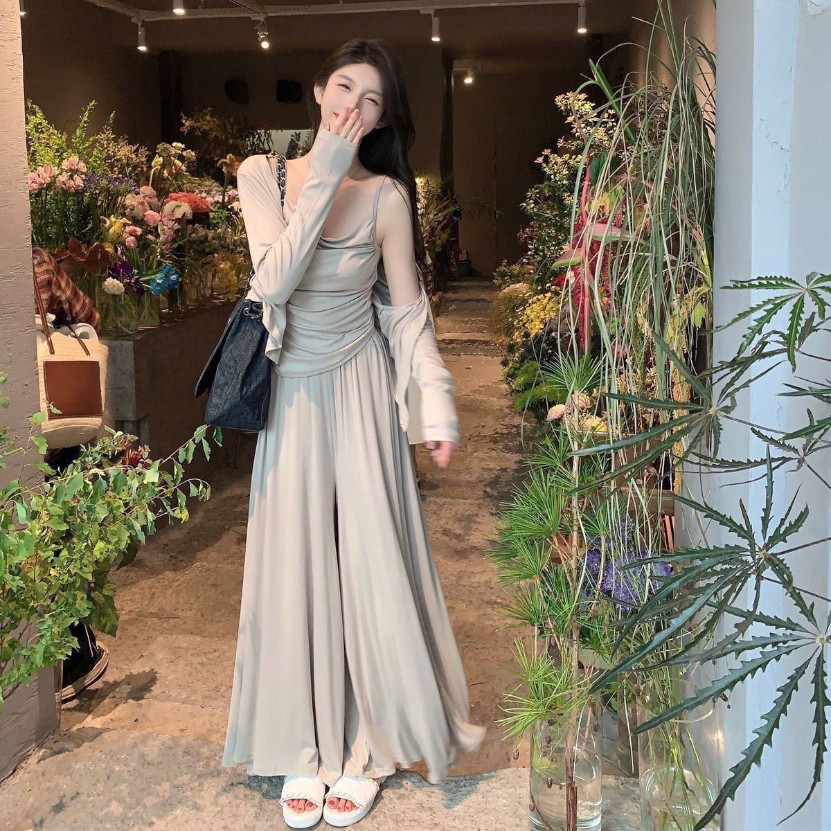 【set】カーディガン+キャミソール+パンツ3点セットG20632