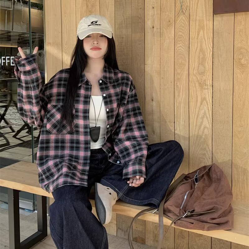【tops】チェック柄シャツ Q8182