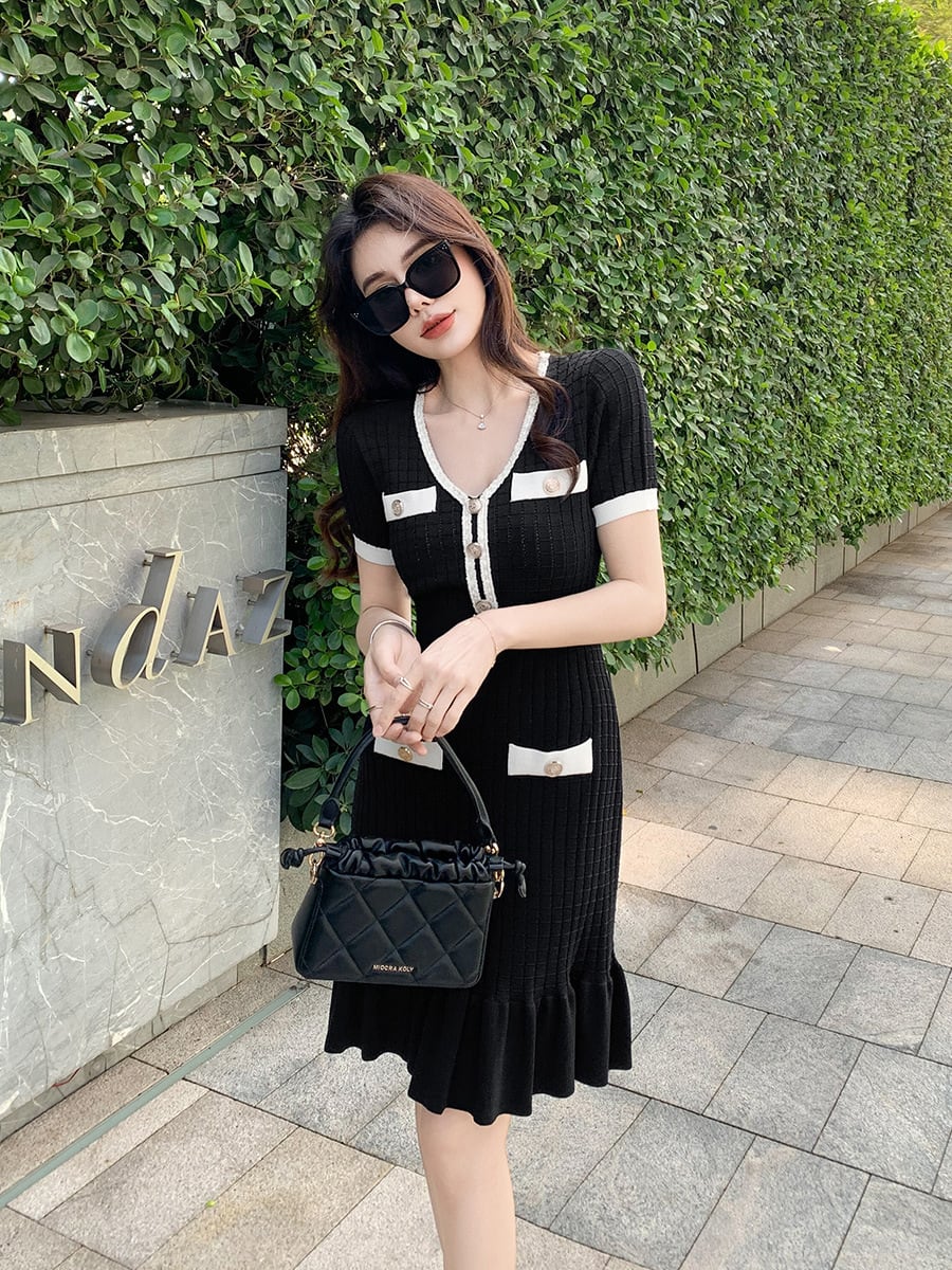 【dress】薄手ニットワンピース　M29749