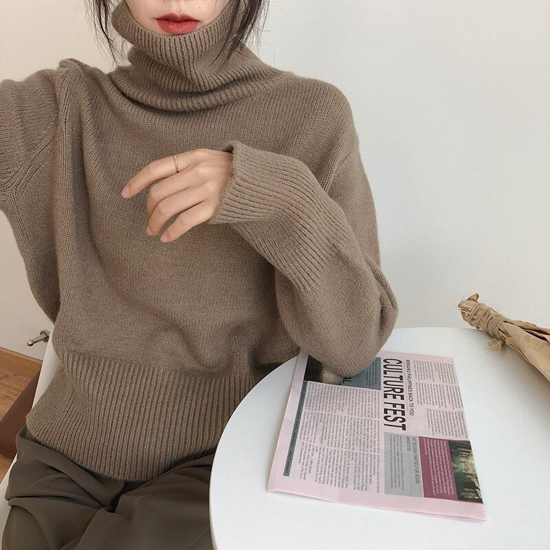 【tops】ハイネックニットプルオーバー　M19163