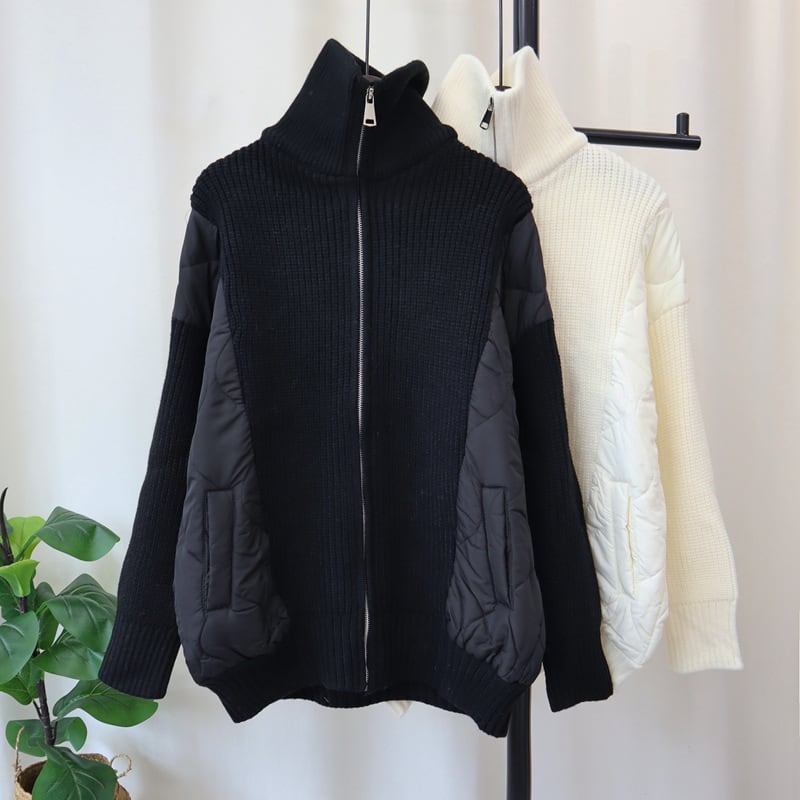 【outer】ファスナー切り替えニットカーデ　M26293