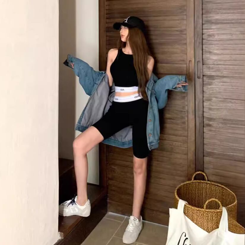 【set】ニットノースリーブトップス+ショートパンツ２点セットG21343