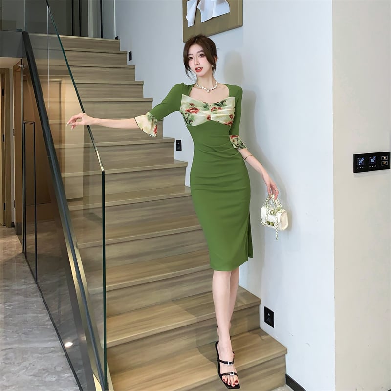 【dress】チュールコンビワンピース　M29489