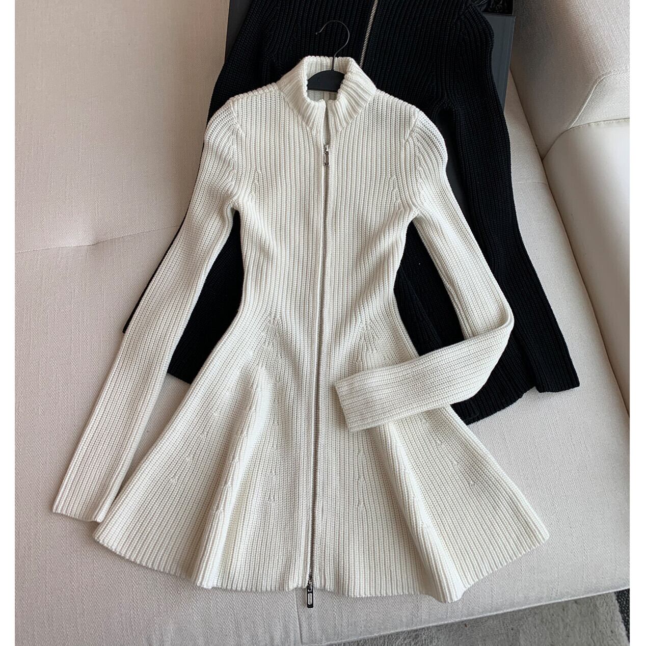 【dress】ジップニットミニワンピース　N3454