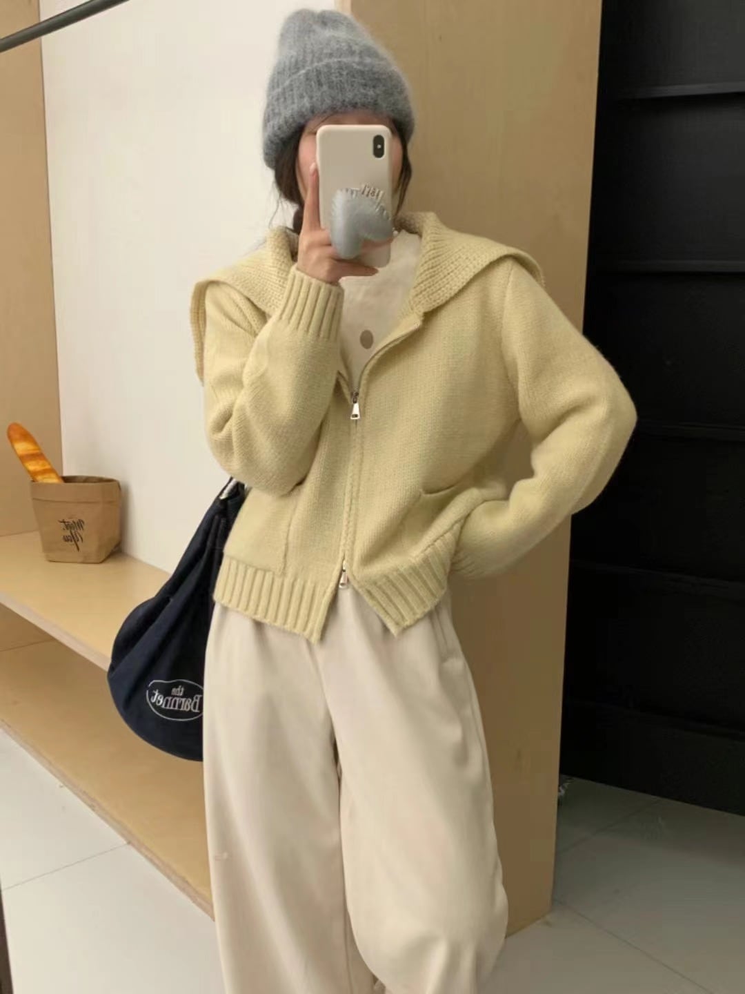 【outer】ファスナーニットカーデ　M25676