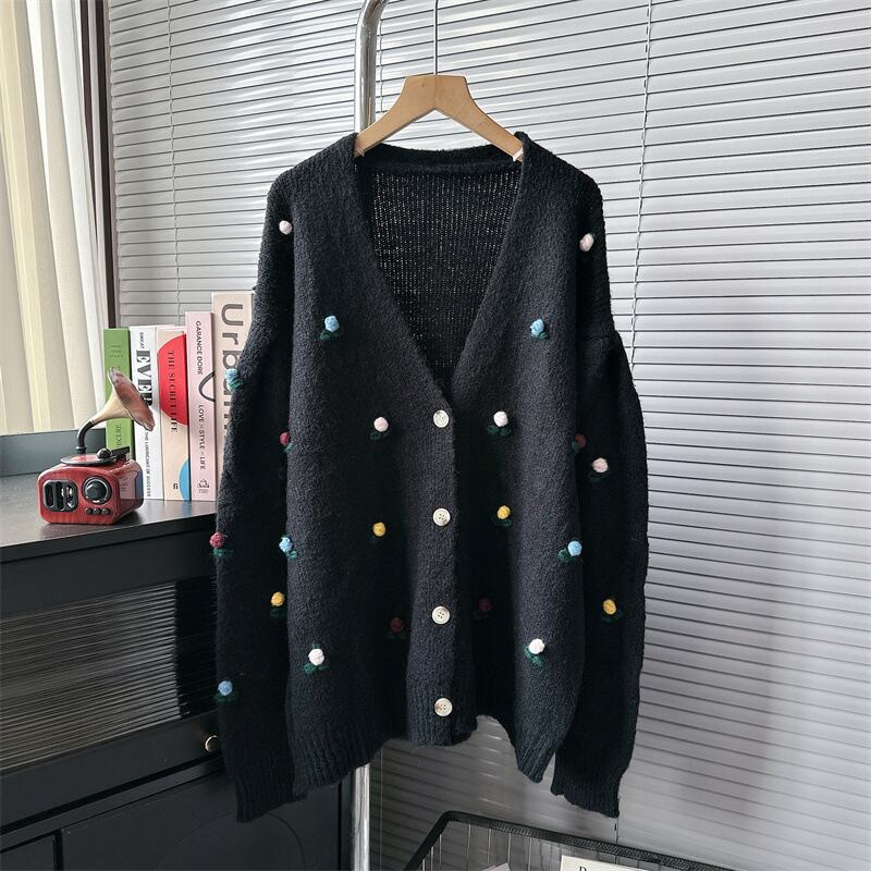 【outer】Vネックニットカーデ　M18550