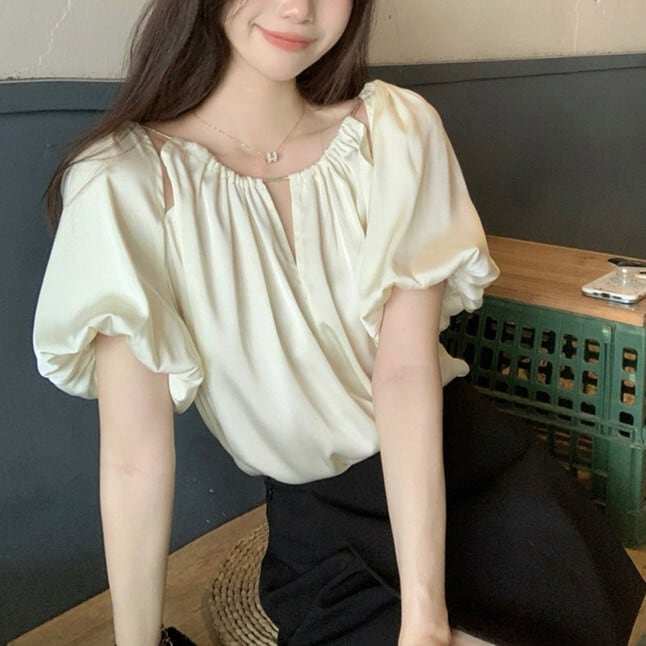 【tops】パフスリーブトップス　M25141
