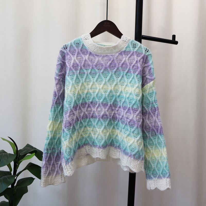 【tops】クルーネックニットセーター　M18525