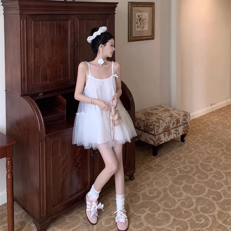 【dress】チュールミニキャミワンピース Q8346
