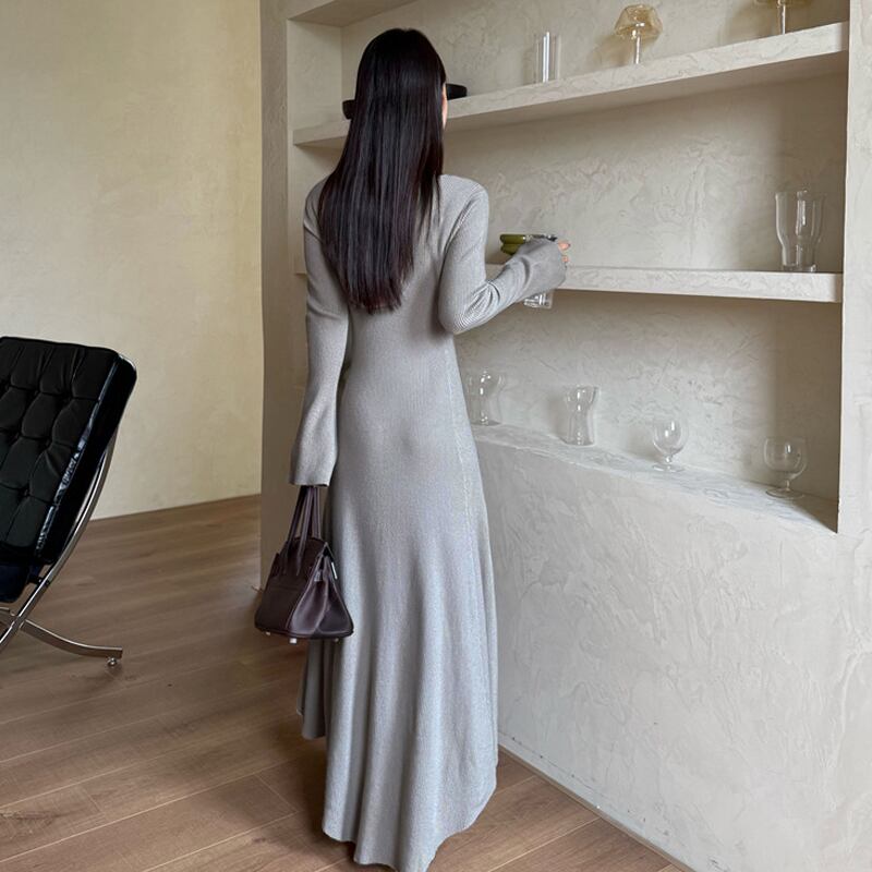 【dress】タイトニットワンピース Q7049