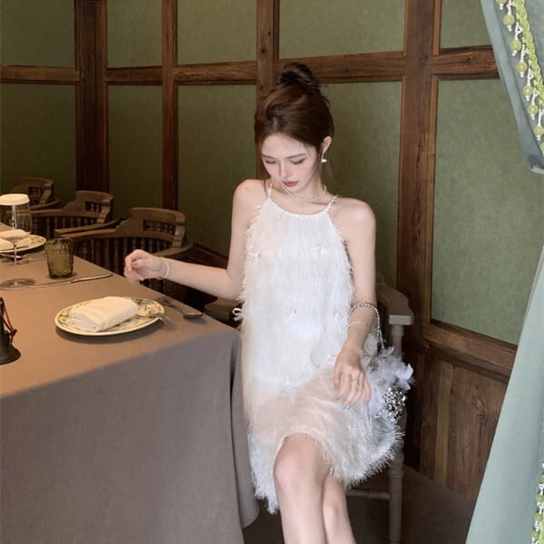 【dress】ビジューホルターネックワンピース　M24775