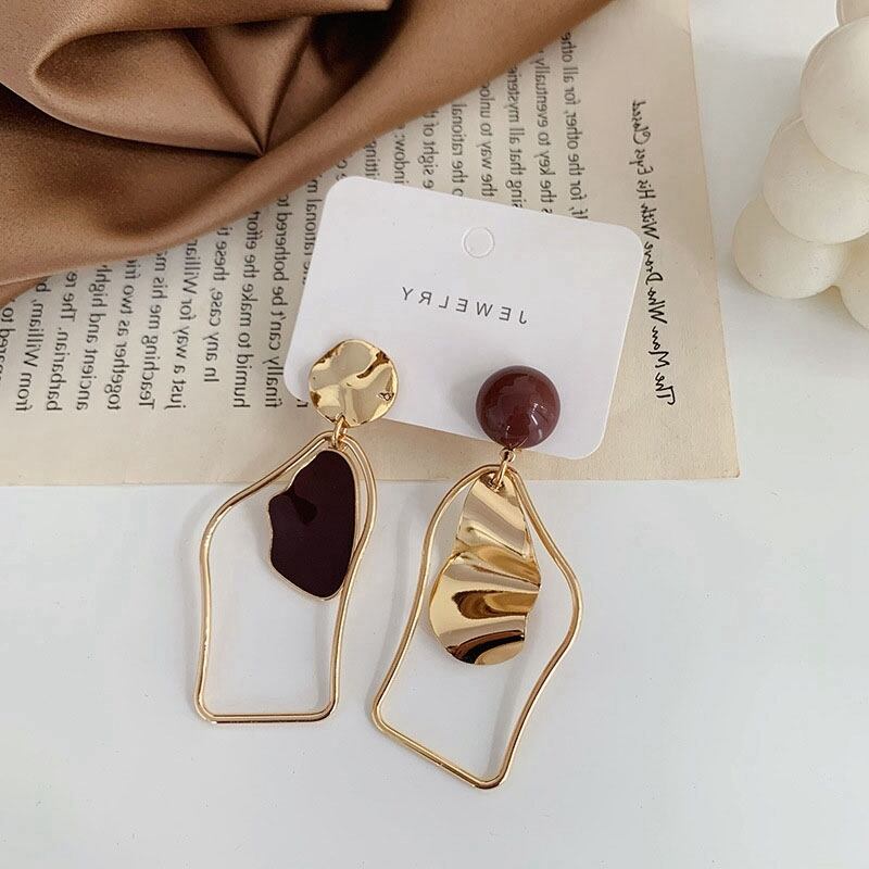 【小物】高級感 chic不規則 イレギュラー非対称ピアスアクセサリー幾何模様