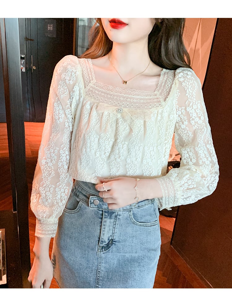 【tops】レースシャツトップス　M28614