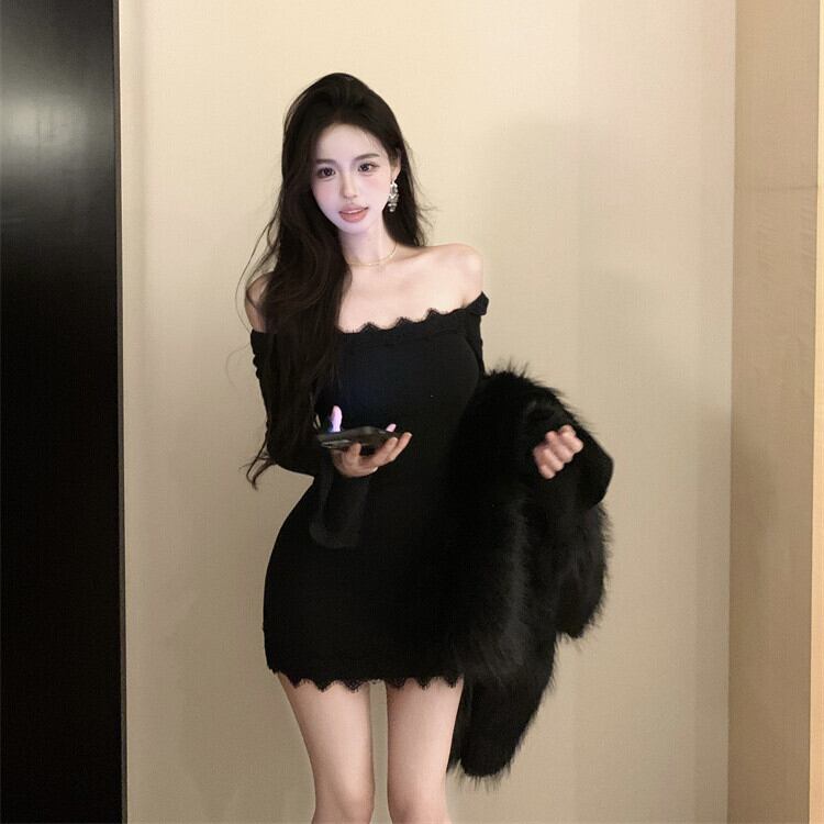 【dress】レースドッキングワンピース　M27862