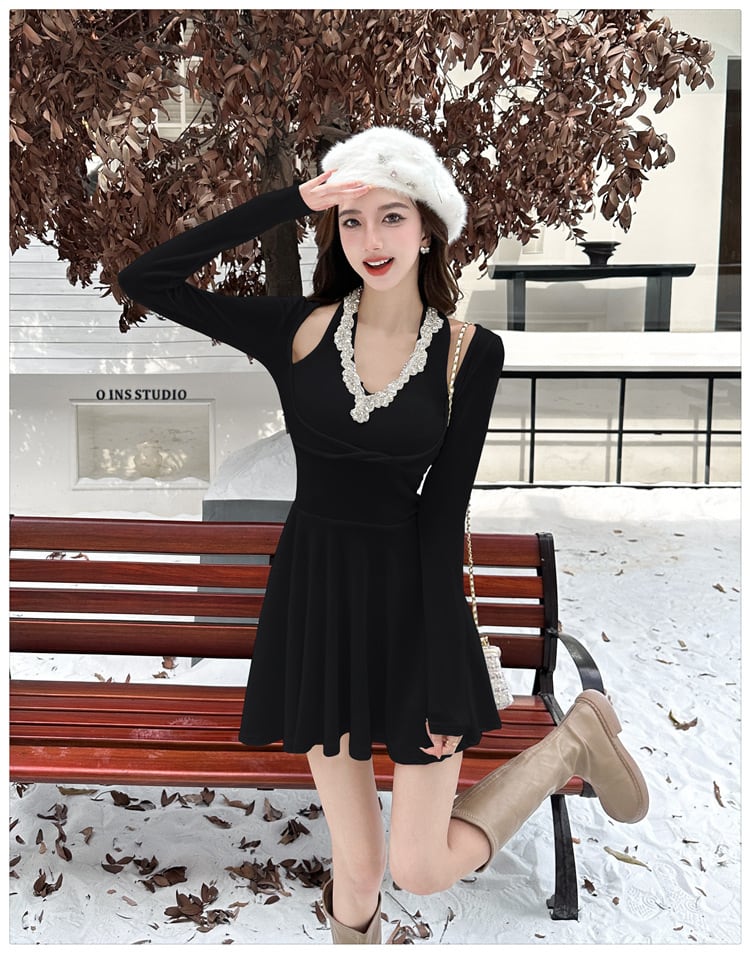 【dress】ビジューデートワンピース　M27418