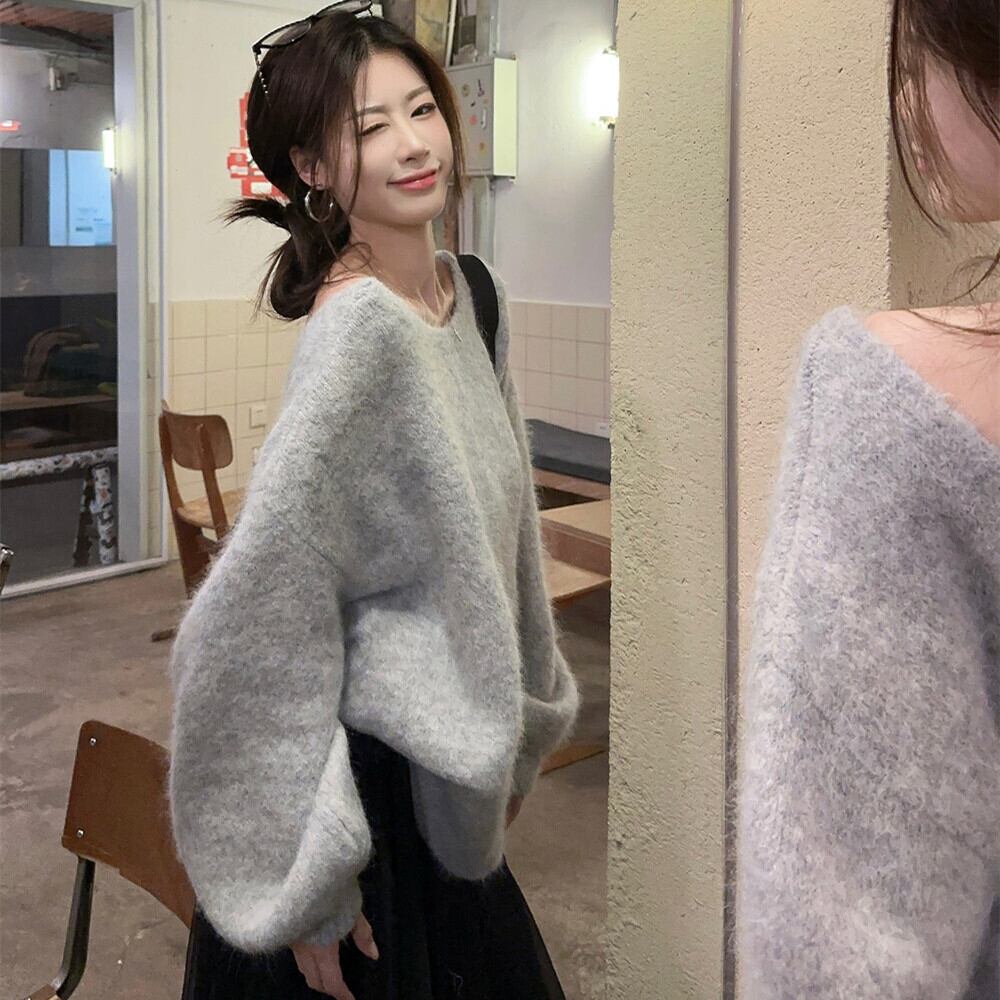 【tops】バックリボンニットトップス　N2775