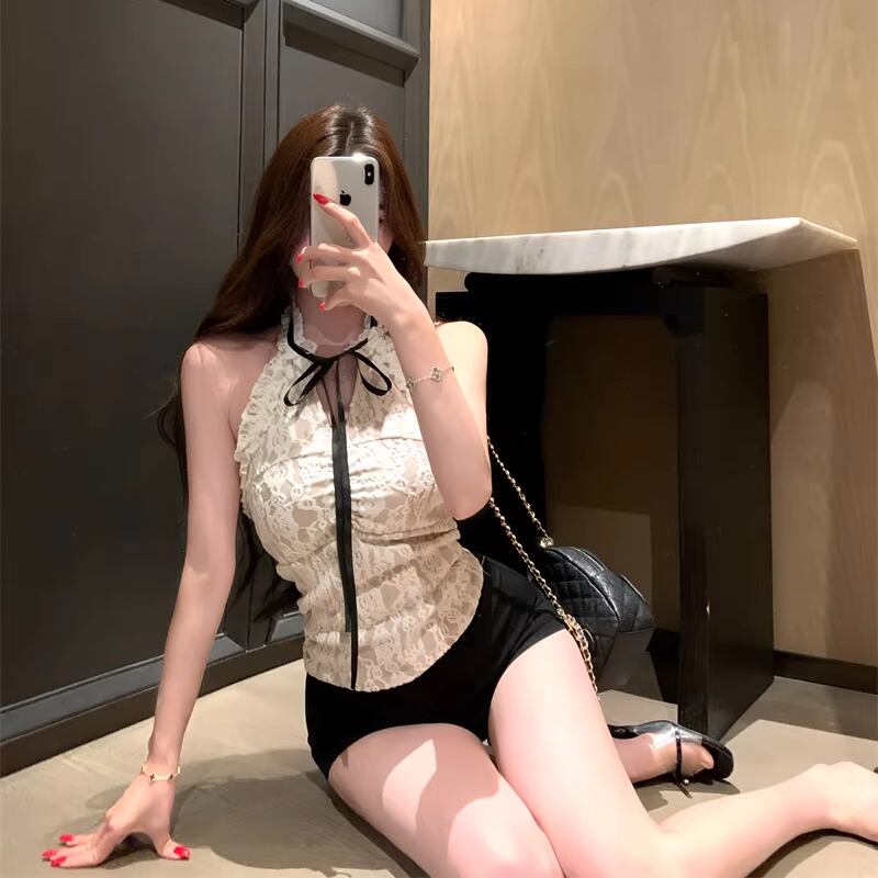 【tops】ホルターネックレーストップス Q8254