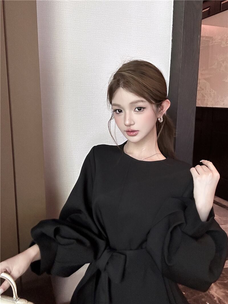 【dress】2WAYノーカラーミニワンピース　N3327